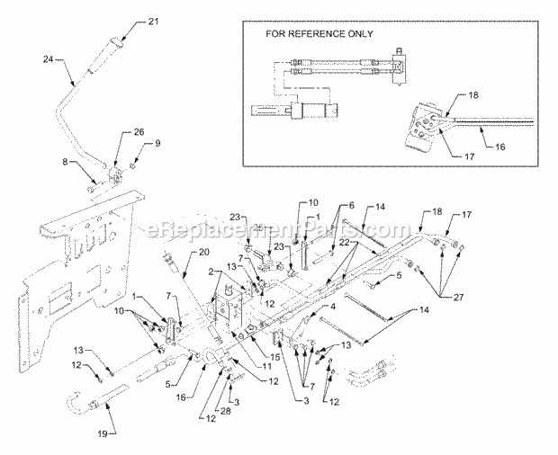Hydraulic Valve And Lines Diagram and Parts List for GT3235 14A-692-710 Cub Cadet Lawn Tractor